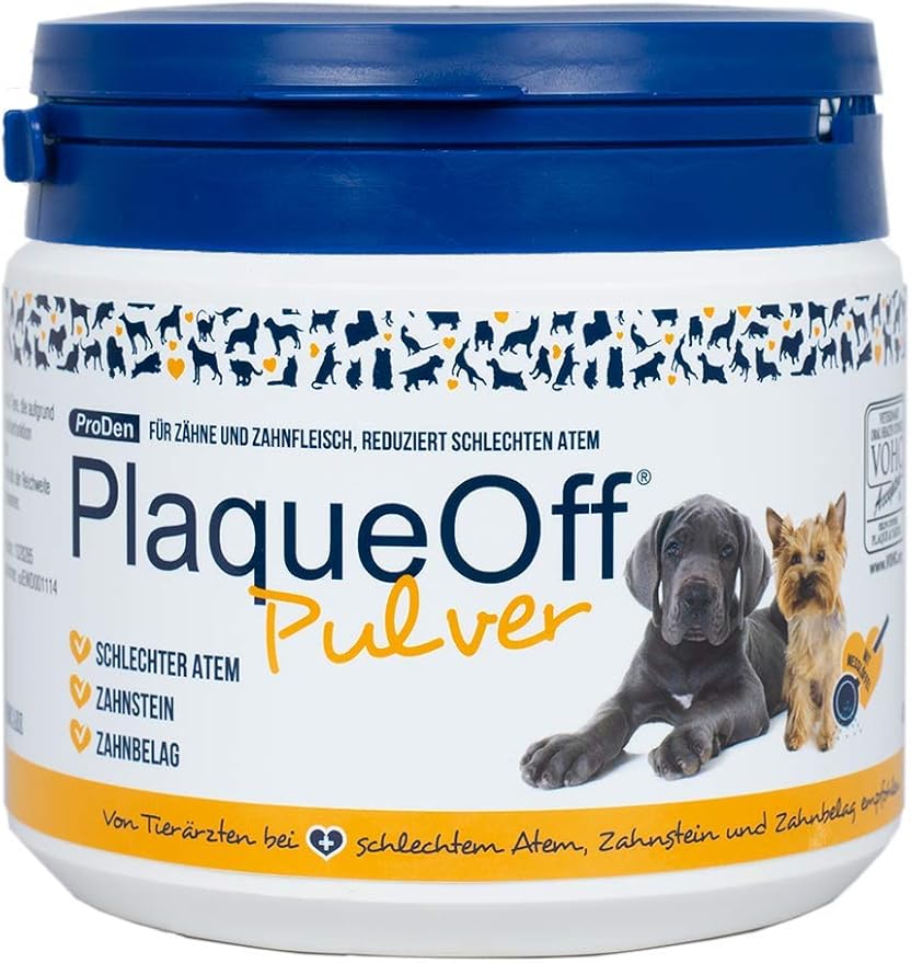 ProDen PlaqueOff Powder, All Natural Dog Dental Care 420 g, Breath Freshener for Dogs, Plaque Remover for Dogs, Naturally Fights Bad Breath, Plaque and Tartar Formation in Dogs, Sprinkle with Food
