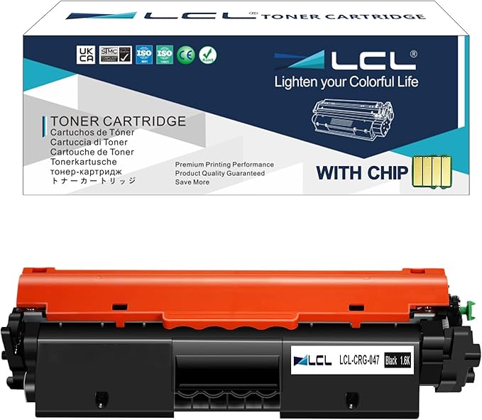 LCL Compatible Toner Cartridge 047 CRG047 CRG-047 2164C001 (1 Black) Replacement for Canon imageCLASS LBP113w LBP112 MF112 MF113w i-SENSYS LBP113w LBP112 MF113w