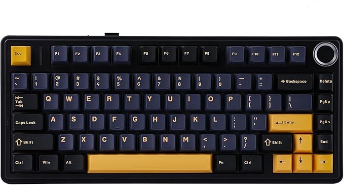 EPOMAKER x Aula F75 Gasket Mechanical Keyboard, 75% Hot Swap Gaming Keyboard with Five Layer Padding & Button, Bluetooth/Wireless/USB-C, RGB (Black, Crescent Switch)