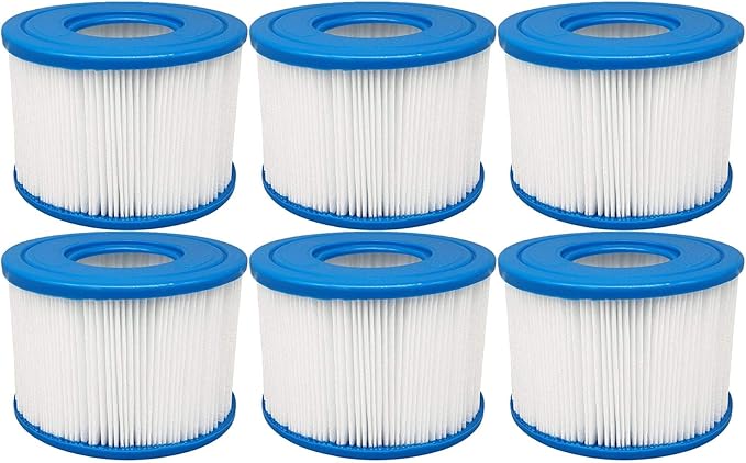 AquaHouse Size VI Filter Cartridge Compatible with Lay-Z-Spa Bestway Flowclear Filter Pumps (Pack of 6)