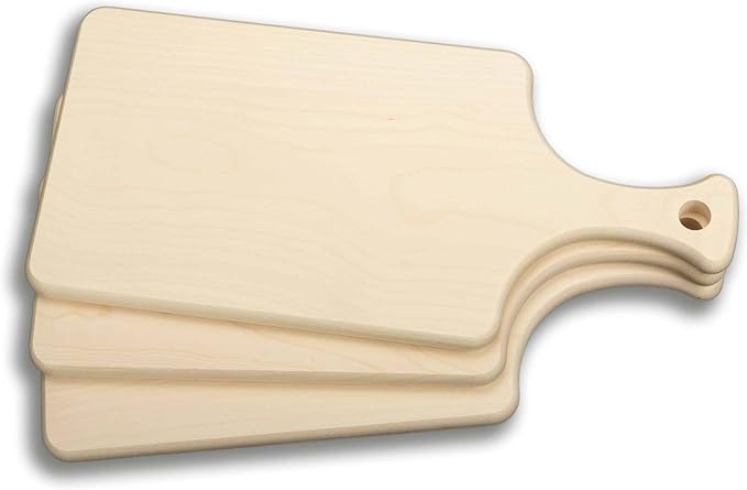 DEKOFANT Breakfast Board with Handle Set of 3 Natural 35 x 16 x 1.5 cm