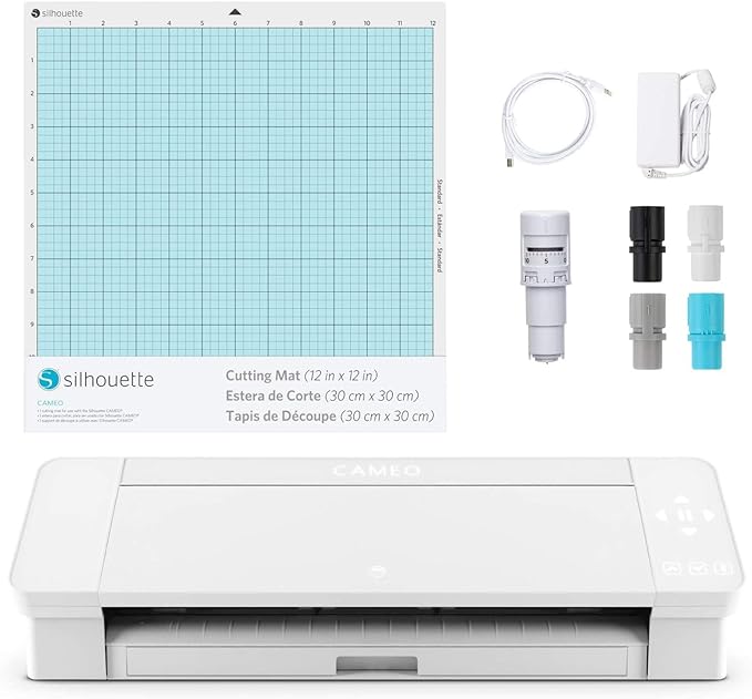 Silhouette America SILH-CAMEO-4-WHT-5T Silhouette Cameo 4 Plotter, White, 30.5 cm Cutting Width