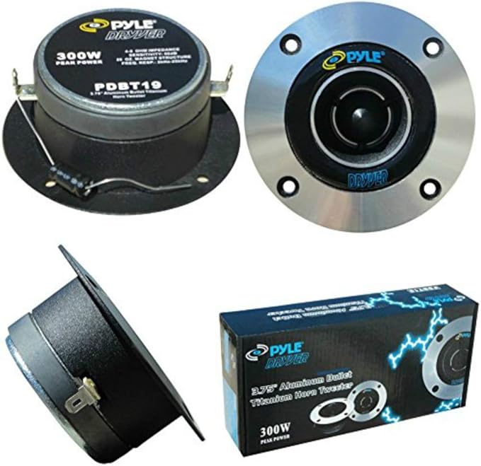 PAIR OF TWEETER PYLE PDBT19 OF 300 WATT RMS IS 600 WATT MAX OF 10.00 CM DI DIAMETER 4" AND 98 DB SENSIBILITY' WITH REDOUTE DEPTH ONLY 3.90 CM
