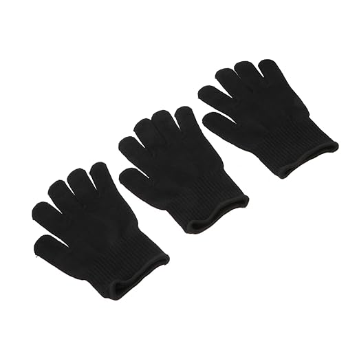 Housoutil Pack of 3 Heat Resistant Gloves Protection Provides Safe Gloves Hair Straightener Curler Heat Protection Glove Hair Curling Iron Gloves High Temperature Resistance Perm