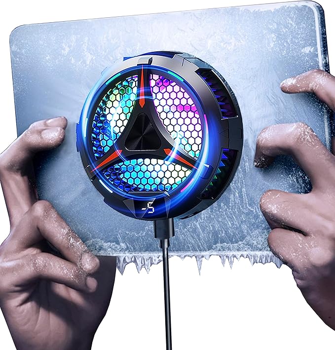 ACEDAYS iPad Cooler, Magnetic Tablet Cooler for iPad/Surface Pro/Samsung Tab, Compatible with Steam Deck, Universal Radiator with Temperature Display for Mobile Gaming, Tiktok Live Streaming