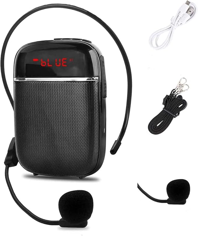 Portable Bluetooth Voice Amplifier, Rechargeable Wired Mini Speaker with Microphone for Teachers, Tour Guides, Coaches and More