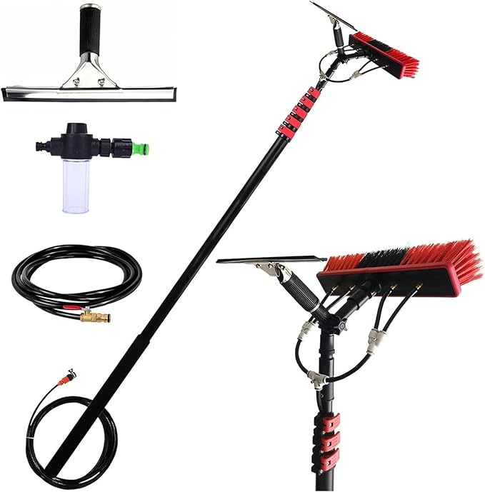 3.6-10.2 m Water-Carrying Telescopic Rod, Glass Roof Cleaning Set, PV System, Universal Washing Brush, Window Cleaner, Telescopic Handle, Water-Filled Window Cleaner with Telescopic Handle (Colour: 55