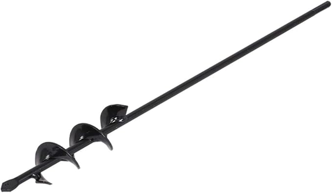 Insun Garden Earth Auger, Floor Cultivator Drill, Hex Shank Stainless Steel, Tool Sets for Planting, Trees, Shrubs, Black, 5 x 60 cm