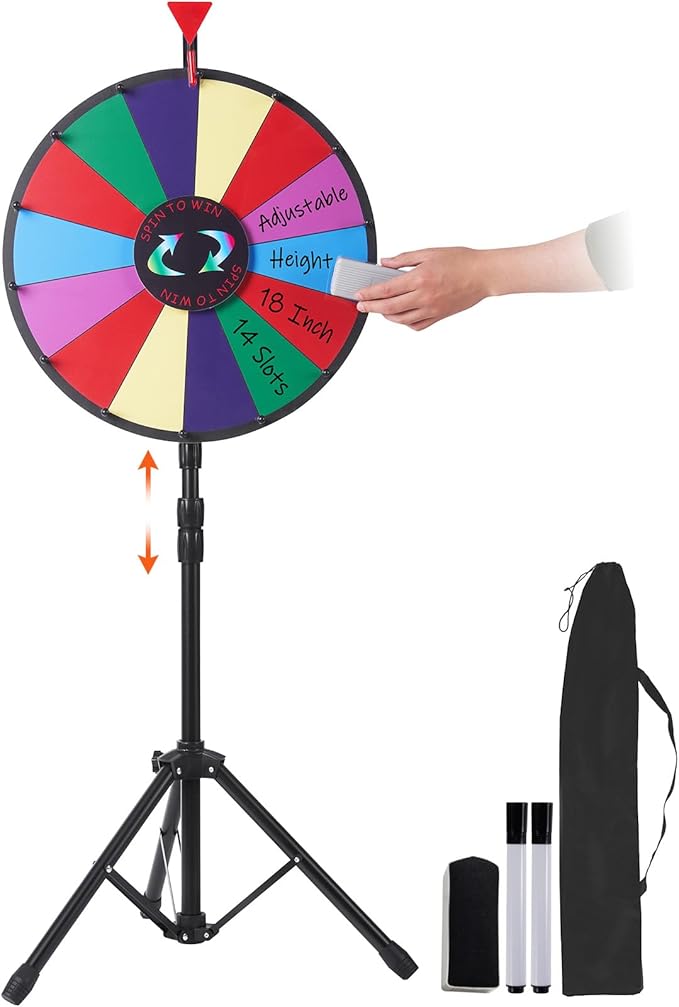 VEVOR 46 cm Wheel of Fortune Toy, Colour Wheel Games for Lottery Games, Word Games, 18 Inch Wheel of Fortune for Turning, Acrylic Plate with PVC Foam, 54 x 54 x 11 cm Price Wheel Lucky Wheel with