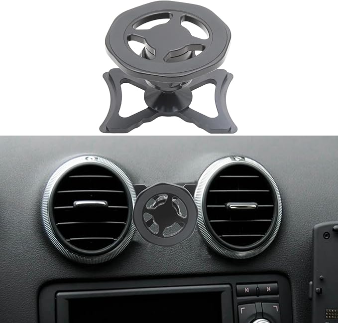 Cookiss Magnetic Mobile Phone Holder Compatible with Audi A3 8P and Audi S3 8P Suitable for MagSafe Smartphone and GPS with Car Mobile Phone Holder 360 Degree Adjustable View (Black)
