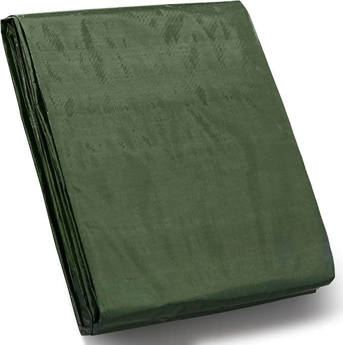 STARPYNG -100 g/m² Green Tarpaulin, 1.5 m x 6 m, Tarpaulin Cover, Waterproof, UV-Resistant, Weather Resistant, Cover for Cars, Boats, Courtyards, Camping, Wooden Tarpaulin