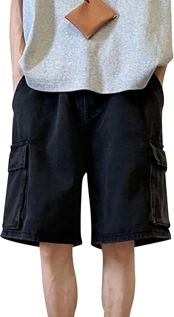 Jeans Shorts Men's Stretch Men's Casual Wide Fit Denim Shorts Men's Overknee Jeans Bermuda Shorts Denim Trousers Denim Bermuda Shorts