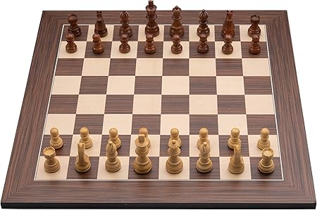 Luxury Inlaid Wooden Chess Set with Chess Pieces (40cm x 40cm, Brown)