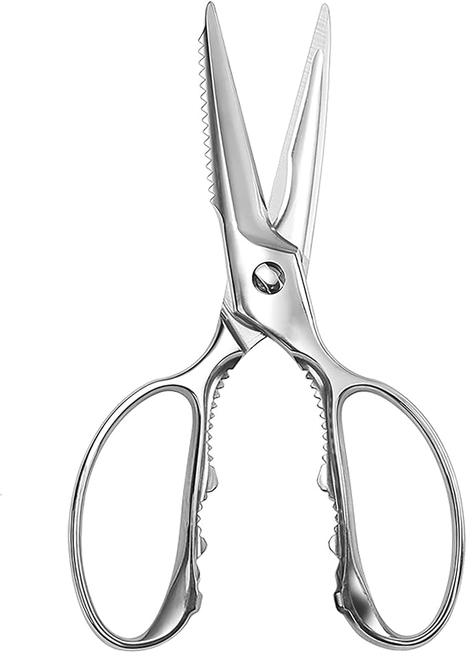 MITSUMOTO SAKARI Japanese Multifunctional Kitchen Scissors, 21 cm All-Steel High Performance Kitchen Scissors, Professional Removable Poultry Scissors for Cutting Chicken, Meat and Bones