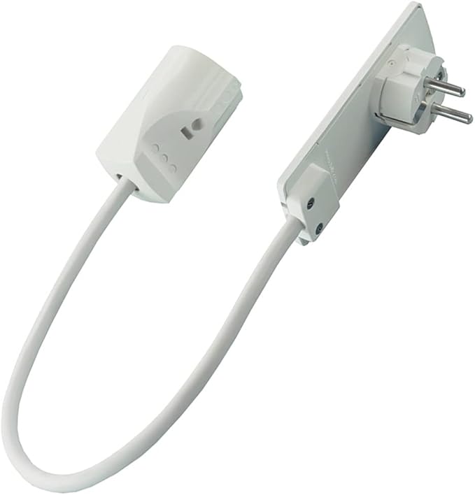 Evoline Plug with 35 cm Cable White Flat Extension