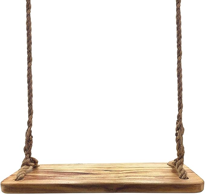 Aoneky Schaukel 60 x20 x3cm, Holz Brettschaukel, Tragfähigkeit: 160KG, Baumschaukel Kinderschaukel Schaukelsitz aus Natur Holz, für Erwachsene und Kinder(Paulownia Holz)