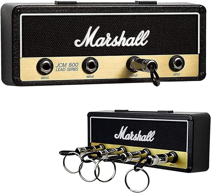 Marshall Key Holder Wall Mounted Jack R 2.0 JCM800 Guitar Keyring Hook Holder for Keys House Attachment with 4 Guitar Plugs