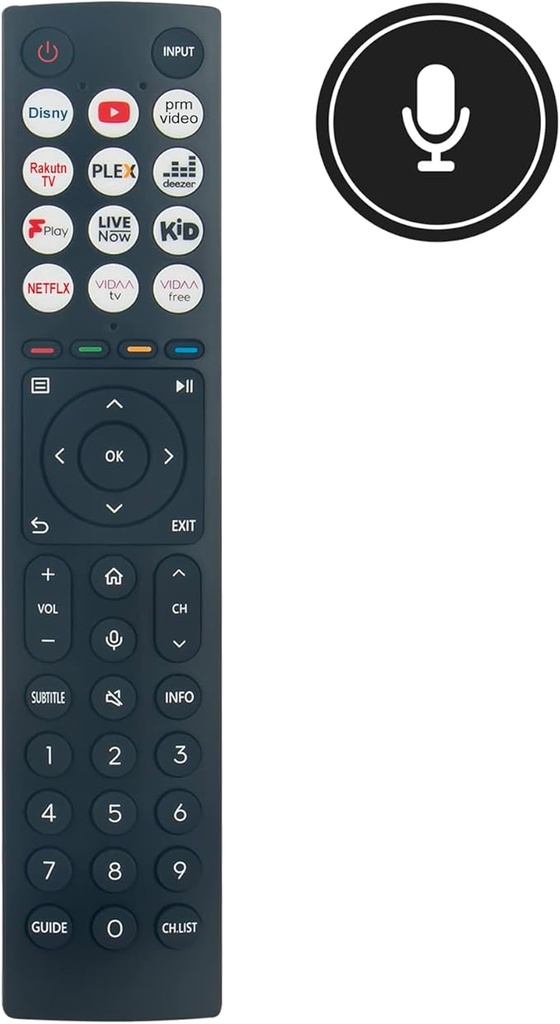 VINABTY New ERF3B86 Replacement Remote Control ERF3B86H TV Remote Control Replacement for Hisense U8H QLED 4k TV ERF3B86H HT312758 T312758 65U8HQTUK 65U7HQTUK 55U7HQTUK 65A9H 55A85HTUK Remote