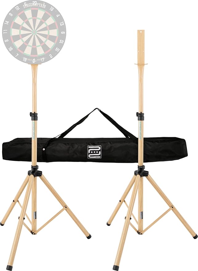 Pronomic DA-45S Stand for Dartboard (Dartboard Holder, Dartboard Stand Made of Powder-Coated Steel, Infinitely Height Adjustable, Bag)