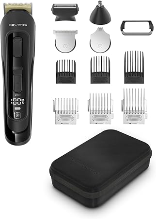 Rowenta TN9461 Selectium 12-in-1 Precision Razor | Beard Trimmer | Titanium Blades | 32 Settings | 0.5-17 mm | 120 Minutes Autonomy | Digital Battery Indicator | Includes Extensive Accessories | Black