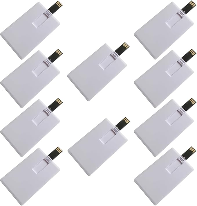 Fenglangrong 10 Stück USB-Flash-Laufwerk,weiß 8GB Kredit-Bankkartenform Flash-Laufwerk Memory Stick U-Disk-Daumen-Geschenk USB Stick Flach