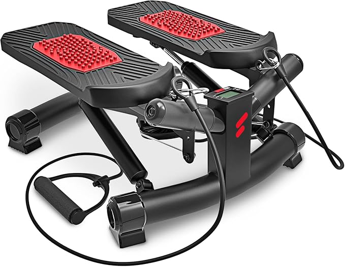 Sportstech 2-in-1 Twister Stepper with Power Ropes – STX300 Twister Stepper and Side Stepper for Beginners and Advanced Users, Up-Down Stepper with Multifunctional Display, Home Trainer, Adjustable Resistance