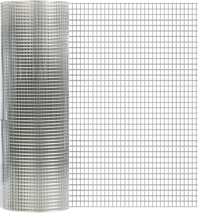 TSKDKIT Wire Mesh Fine Mesh Galvanised 6 x 6 mm, Vole Mesh for Raised Bed, 40 cm x 6 m Metal Mesh as Aviary Wire, Rabbit Wire, Square Wire Mesh for Protective Nets, Garden Nets