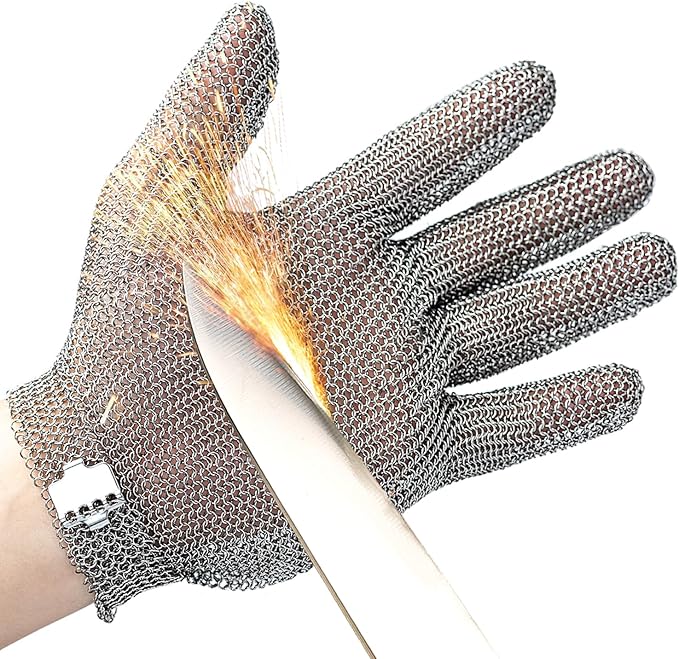 Schwer Chain Glove Butcher Cut Resistant Gloves Cut Resistant Glove for Food Handling Oyster Glove Meat Cutting Butchers L