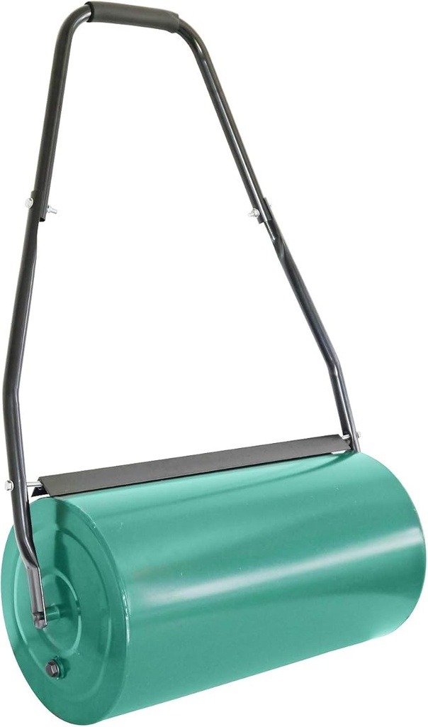 Grafner Lawn Roller 60 cm Working Width, Can Be Filled with Sand or Water up to 60 kg, Diameter 32 cm, Sturdy Design with Scrapers and Soft Handle, Hand Roller Lawn Roller