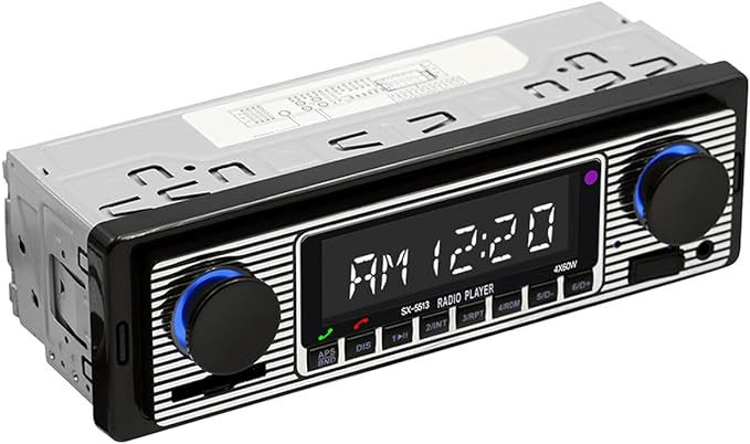 Yolispa Car Radio, Bluetooth Car Radio with USB/SD/AUX Port, 4 x 60W Car Audio FM Radio, Digital MP3 Player, Car Radio with Bluetooth Hands-Free Kit