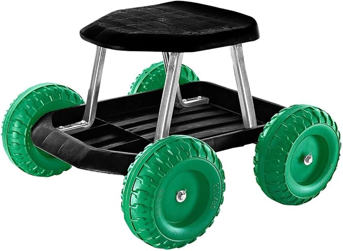 TRI roller seat, mobile seat garden tool mobile garden seat garden trolley garden aid trolley garden work workshop trolley knee bench seat roller back-friendly garden stool with wheels