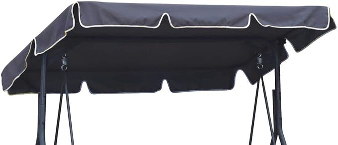 Ferocity Universal Sun Canopy for Hollywood Swing Roof Tarpaulin Approx. 200 x 120 cm for Garden Swing Roof Tarpaulin Replacement Roof Graphite [101]