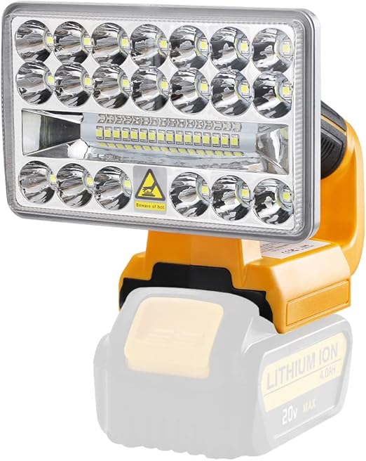 Hipoke 18V 2000LM Multifunctional Wireless LED Work Light Long Distance Headlight with USB Torch Compatible with Dewalt 18V Battery for Outdoor Torch Construction Site Camp (No Battery)