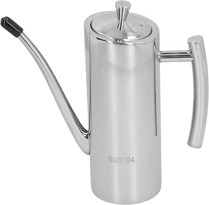 Fdit Leak-proof oil/vinegar/sauce dispenser made of 304 stainless steel with long oil container in the kitchen for cooking for pouring (2#)