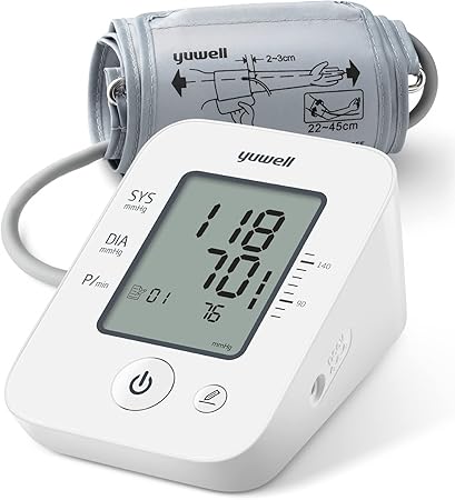yuwell Upper Arm Blood Pressure Monitor Large Cuff for 22-45 cm Upper Arm, Digital Blood Pressure Monitor for Accurate Blood Pressure and Pulse Measurement with Memory Function and Arrhythmia