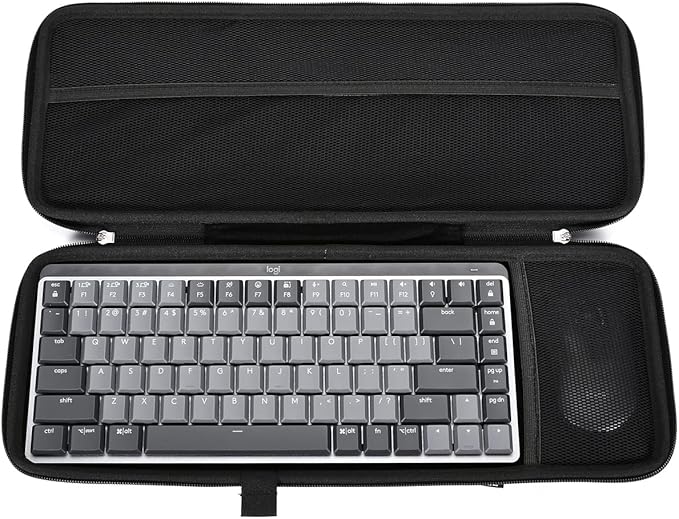 RAIACE Hard Case for Logitech MX Mechanical Mini Wireless Illuminated Keyboard and Anywhere 3 Compact Mouse. Only the case stands. - Black