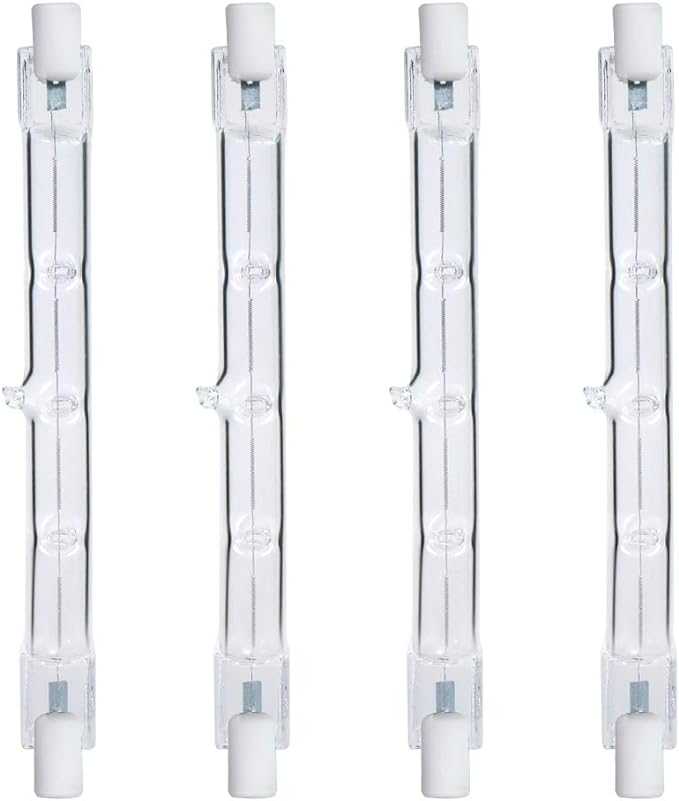 Comyan 300 W Equivalent R7s Linear Halogen Floodlight 4650 lm 2700 K J118 Safety Bulb 118 mm Length, Dimmable - Pack of 4