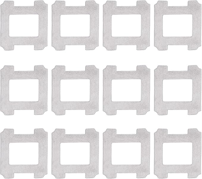 Pack of 12 Cleaning Pads for Ecovacs Winbot W1/W1 Pro, Cleaning Cloth Replacement Parts, Microfibre Mop Washable, for Window Vacuum Cleaners, Wipes Reusable