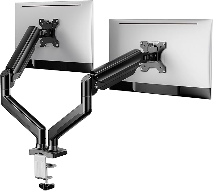 ErGear Monitor Mount 2 Monitors for 17 to 32 Inch Screens, Screen Mount 2 Monitors, Monitor Mount 2 Monitors with a Load Capacity of 2-10 kg, 2 Mounting Options/VESA 75/100
