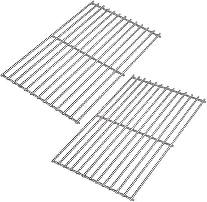 Onlyfire Ersatz BBQ Edelstahl Koch Grillgitter Grillrost 41,7x27,7cm, 6mm Dicke, passt für Tepro Toronto, schwarz Modell Grills