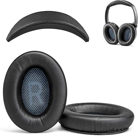 Premium Ersatz SoundLink AE2 Ohrpolster und SoundLink AE2 Kopfbandpolster, kompatibel mit Bose SoundLink Around-Ear 2 / Bose Soundlink AE2 Kopfhörern (SLAE2 Combo Schwarz)