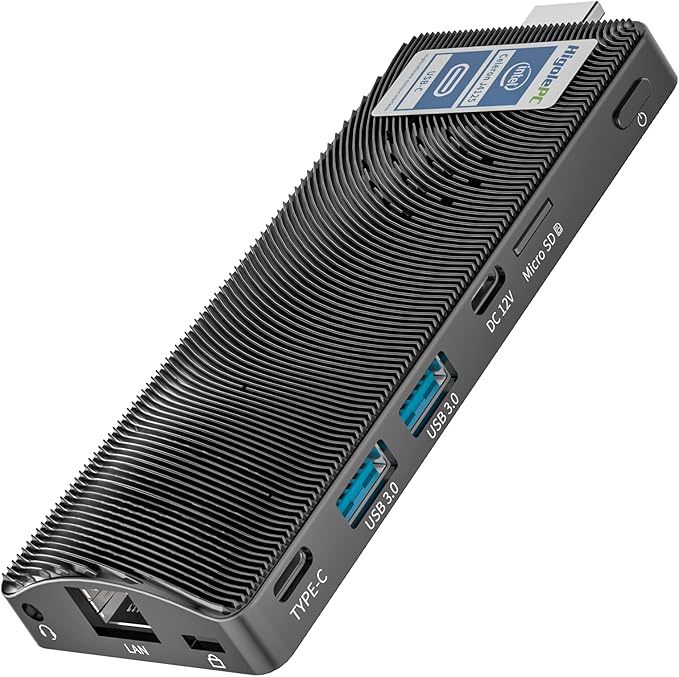 HEIGAOLAPC Mini PC Stick Win 11 Pro, 8GB DDR4 RAM 256GB eMMc Mini Computer, Hot-swappable Dual WiFi/BT5.2/4K HD/USB PD3.0 Business Office Industrial IOT Media Home