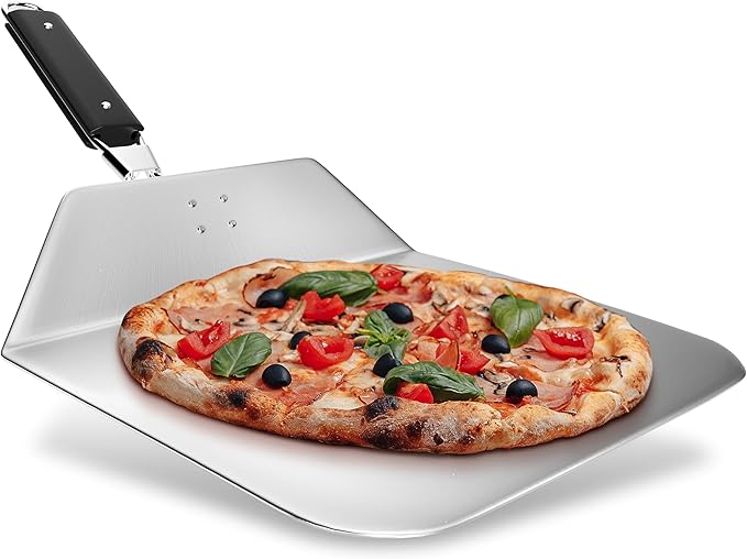 RoyalFay Pizza Peel Stainless Steel Pizza Shovel with Practical Folding Handle