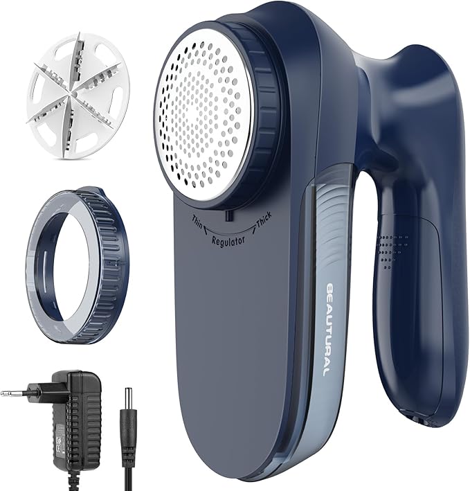 Beautural Lint shaver, power supply and battery operated, 2 height settings for various fabrics, lint remover, lint miller, perfect for family