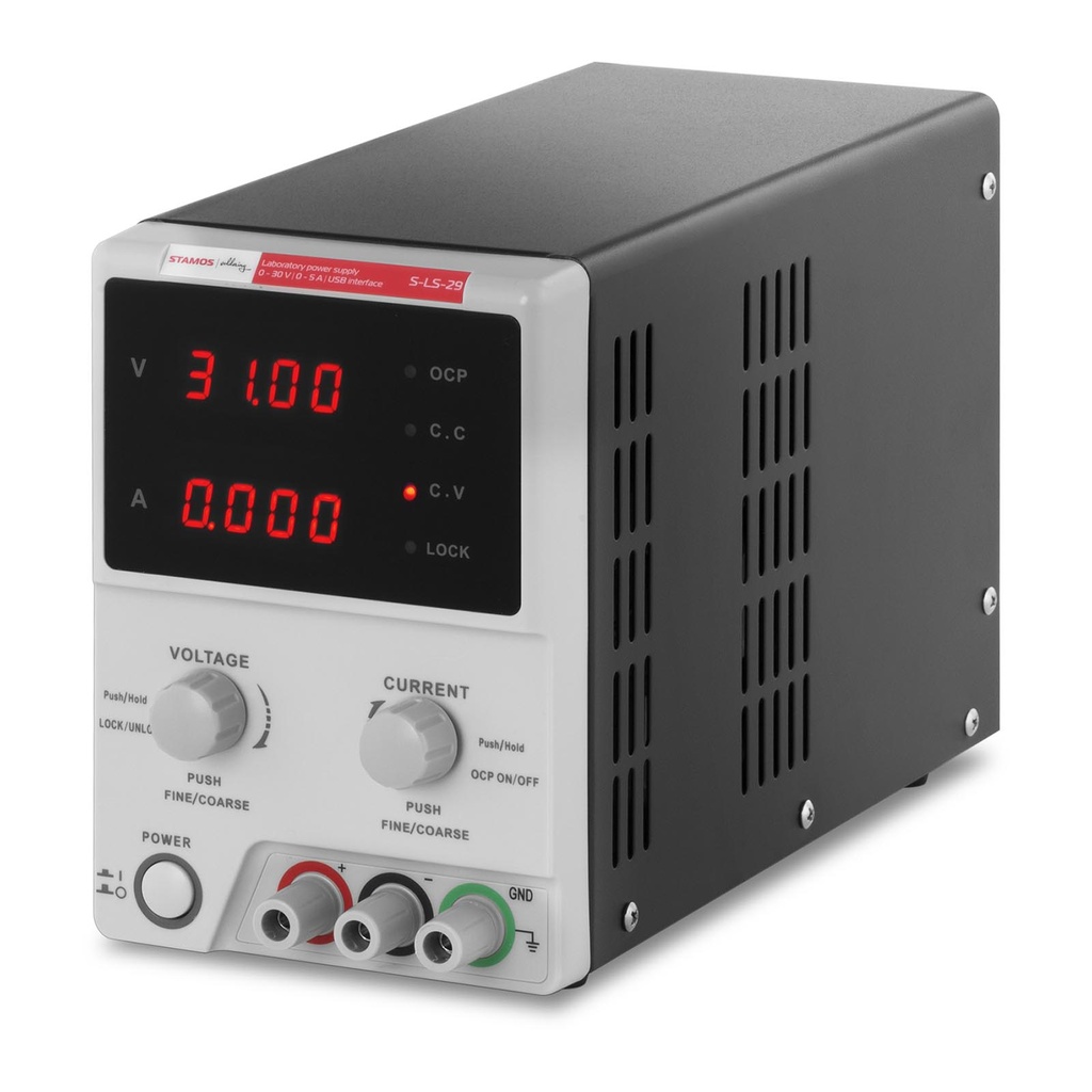Laboratory power supply 0-30VDC 0-5A USB / RS232 + CD S-LS-29