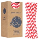BIO eco-friendly paper straws PAPER STRAWS thick 8/205mm - white and red 160pcs.