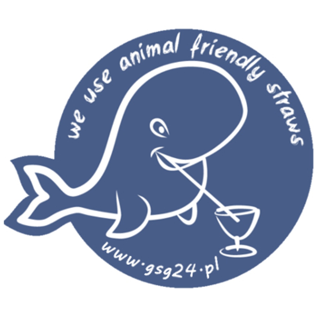 We Use Animal Friendly Straws paper door sticker 12x10cm