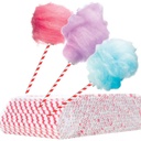 Paper cotton candy sticks 6/270mm - red and white 500pcs.