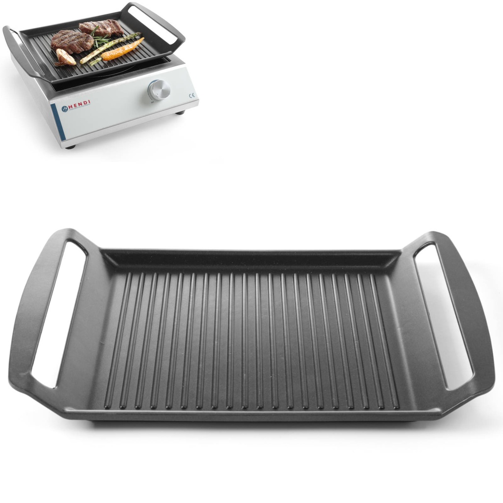 TEFLON 39x26cm fluted grill tray for induction stoves - HENDI 629130