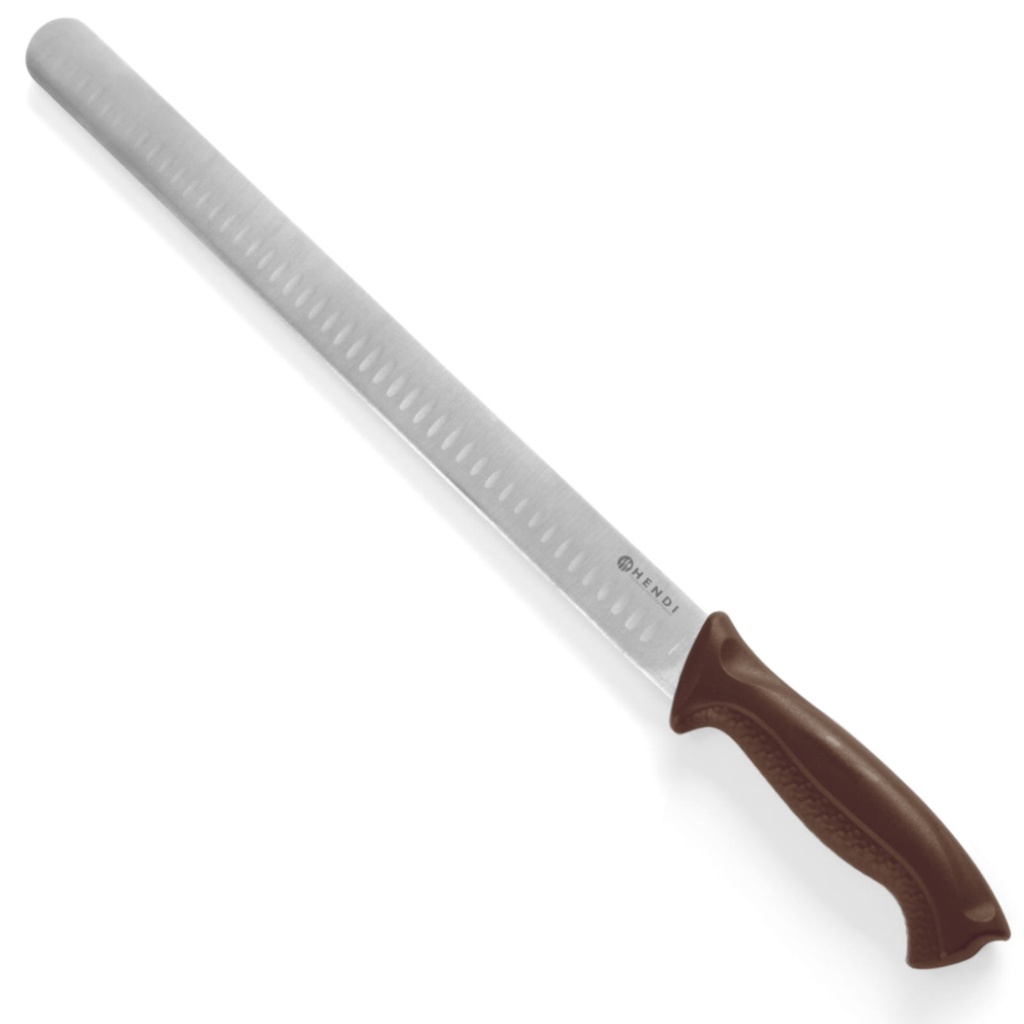 Ham and salmon meat knife HACCP ball cut long 490mm - brown - HENDI 842966